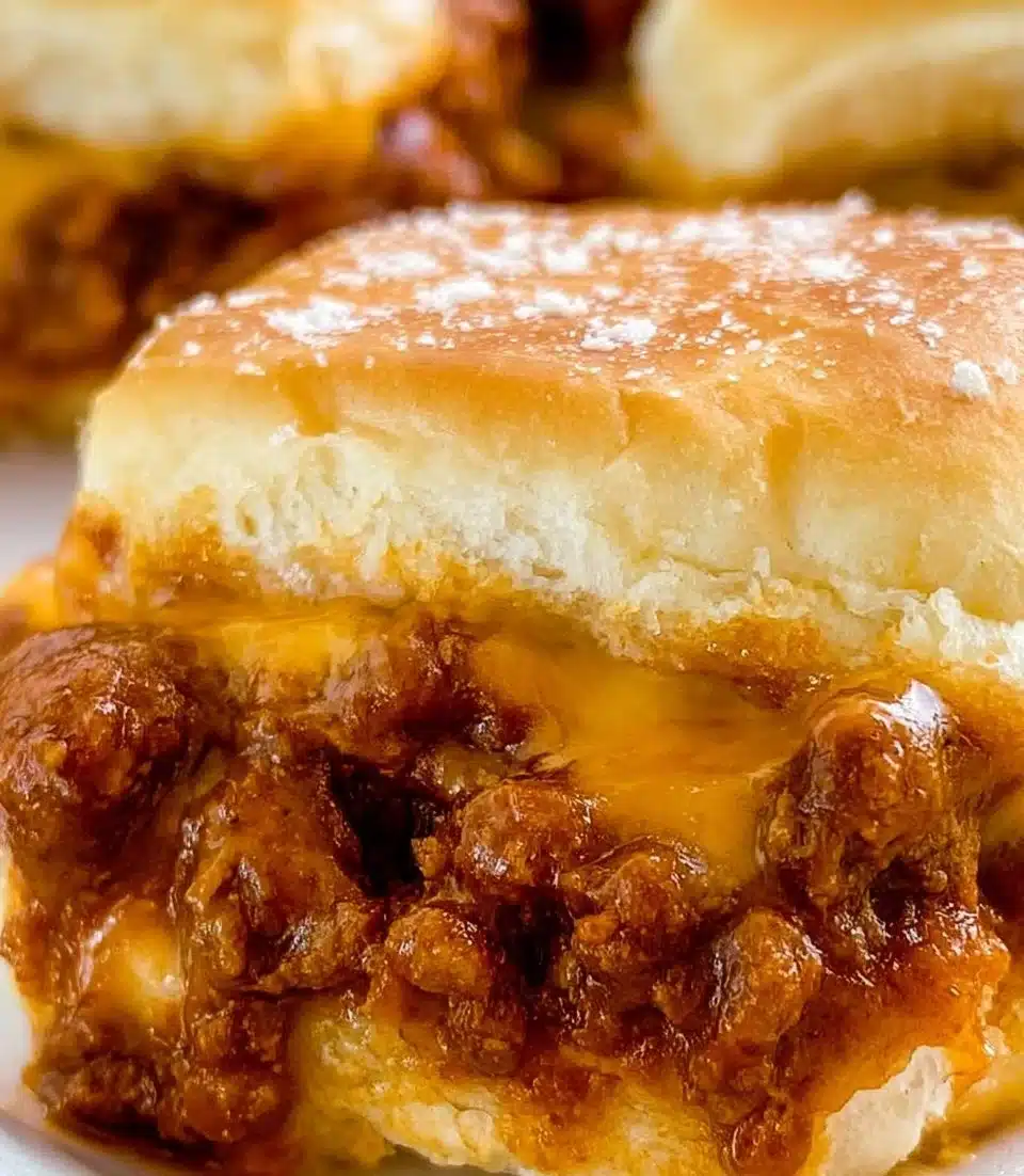 Delicious Sloppy Joe Sliders served on a platter with pickles