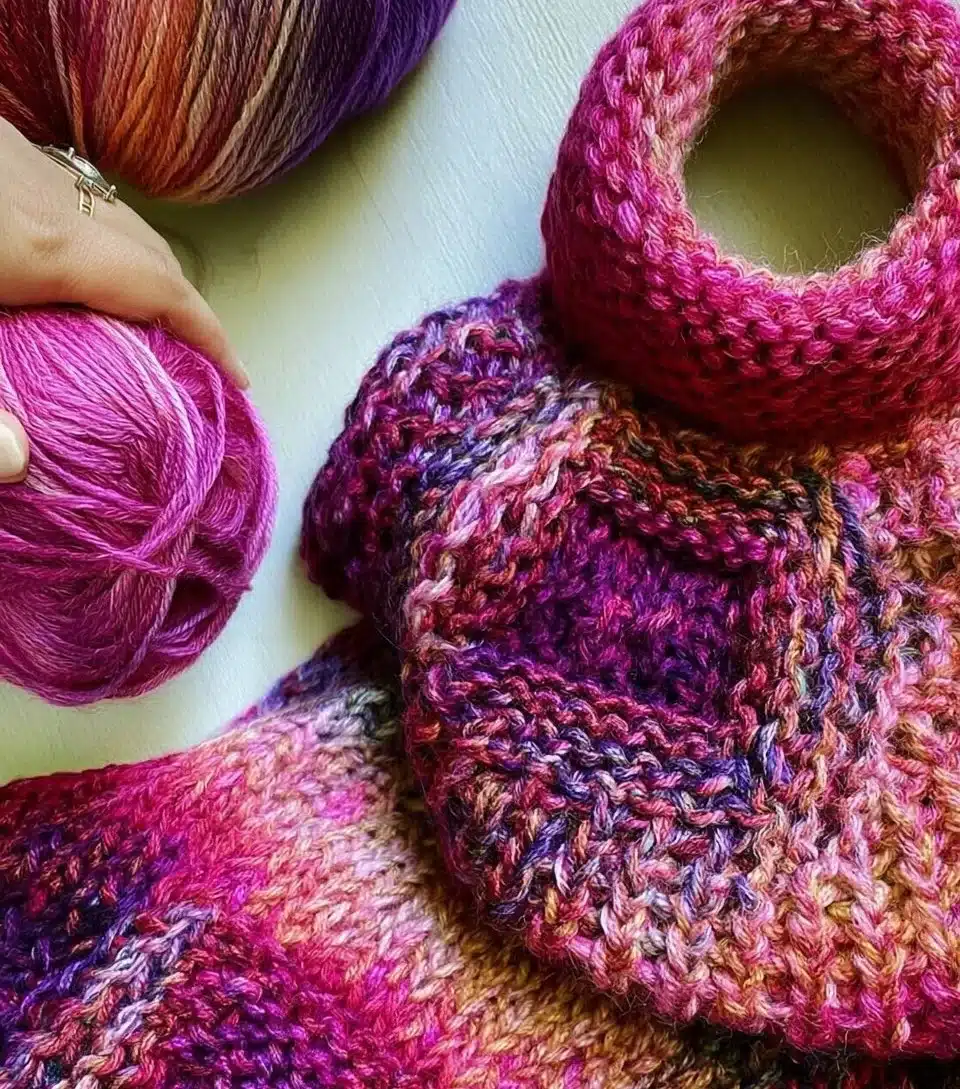 Handcrafted sweater showcasing intricate design and cozy fit.