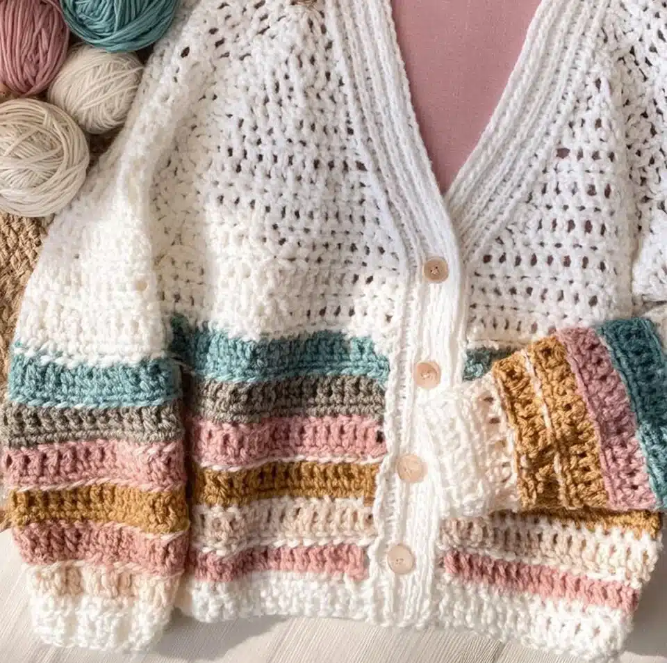 Cozy crochet cardigan in a stylish design