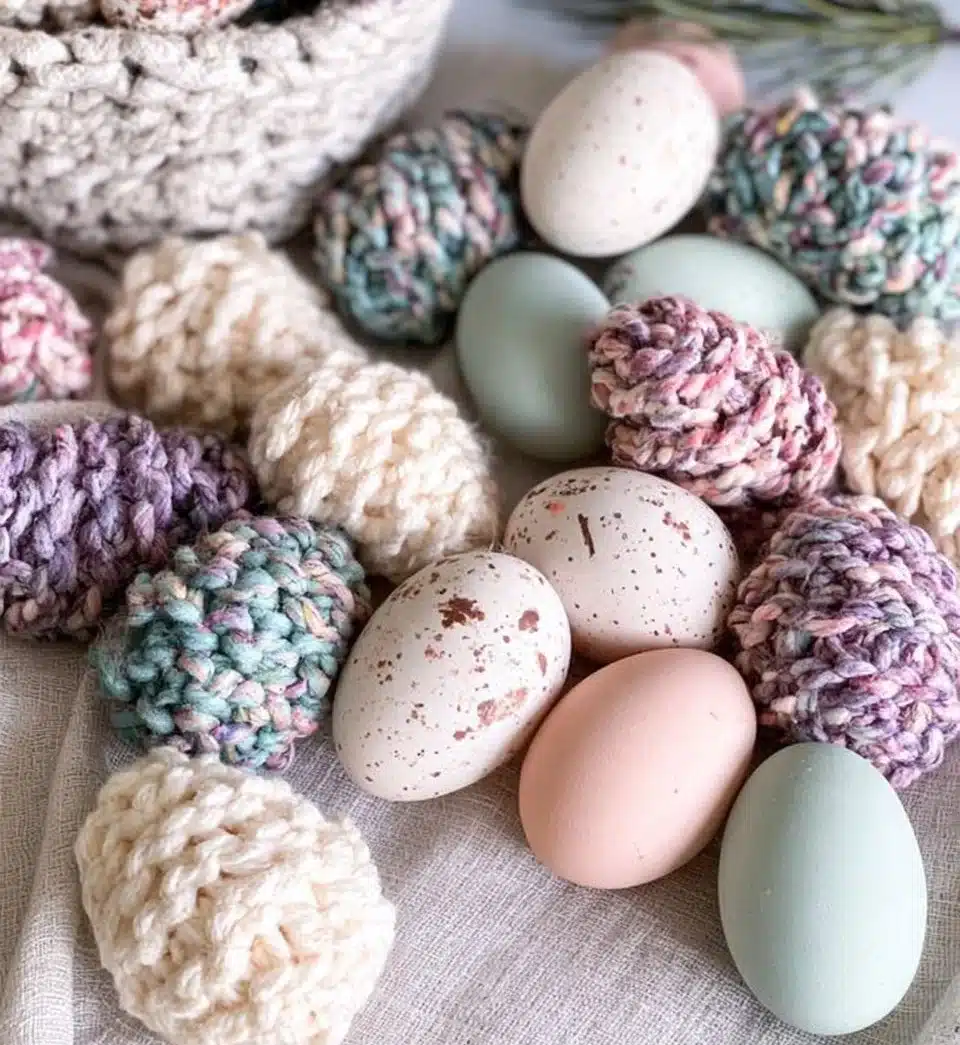 Colorful Easter eggs in a basket ready for spring celebration