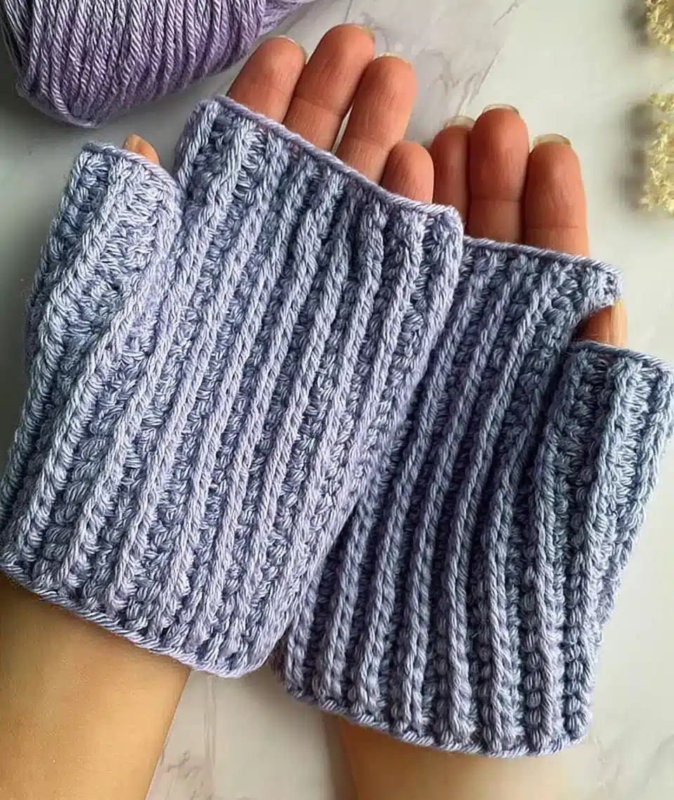 Stylish ribbed fingerless gloves for warmth and flexibility
