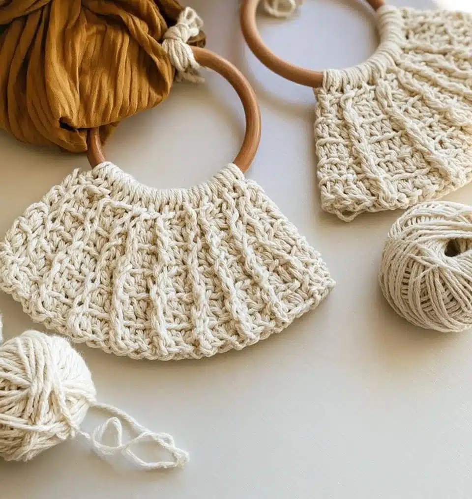 Round handle crochet purse in stylish design