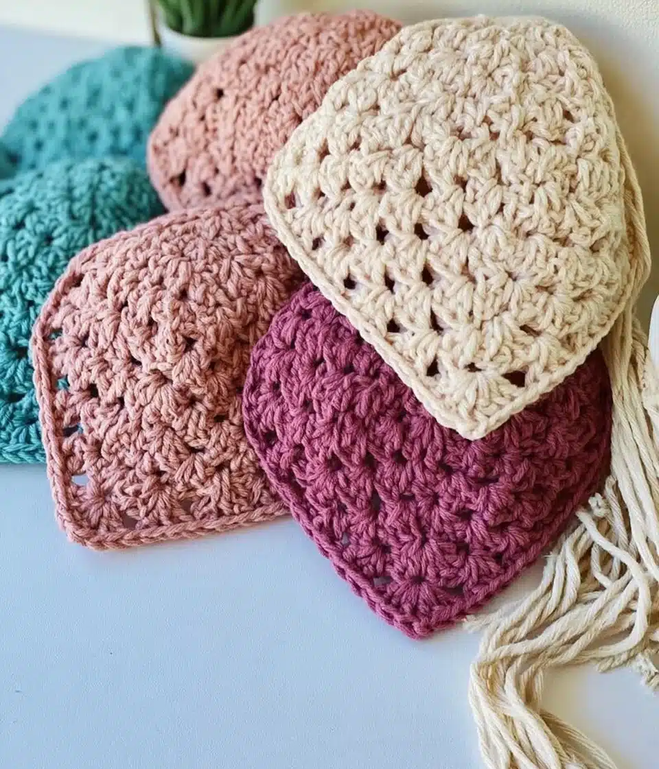 Wallflower Granny Stitch Hat in vibrant colors, perfect for cozy winter fashion.